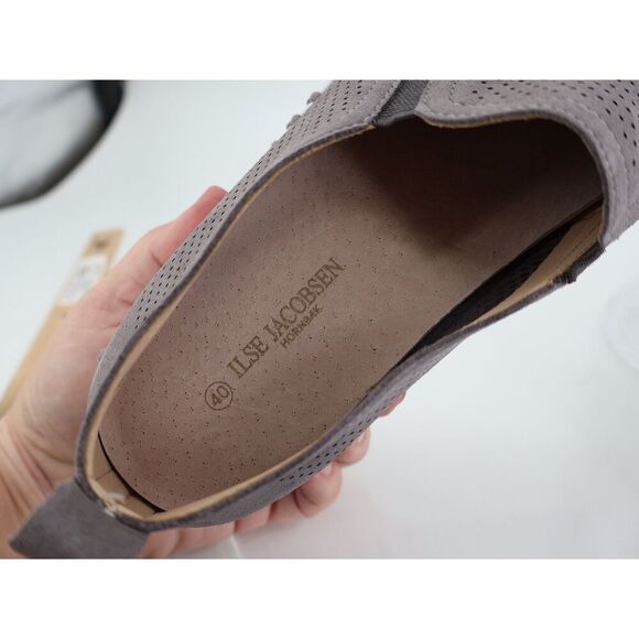 Ilse Jacobsen Tulip Platform Flat Sz 40 10 Slip On Gray perforated Shoes - Picture 10 of 11